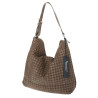 Torebka damska Tommasini shopper worek A4 pleciona na ramię 3899 Brązowa