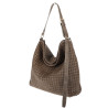 Torebka damska Tommasini shopper worek A4 pleciona na ramię 3899 Brązowa