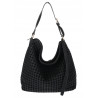 Torebka damska Tommasini shopper worek A4 pleciona na ramię 3899 Czarna