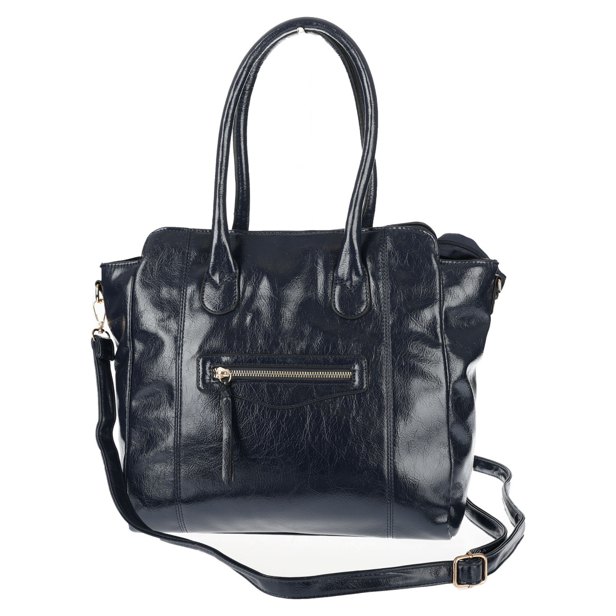 Torebka Damska shopper Teczka torba na ramię duża pojemna AM616 Granatowa