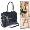 Torebka Damska shopper Teczka torba na ramię duża pojemna AM616 Granatowa