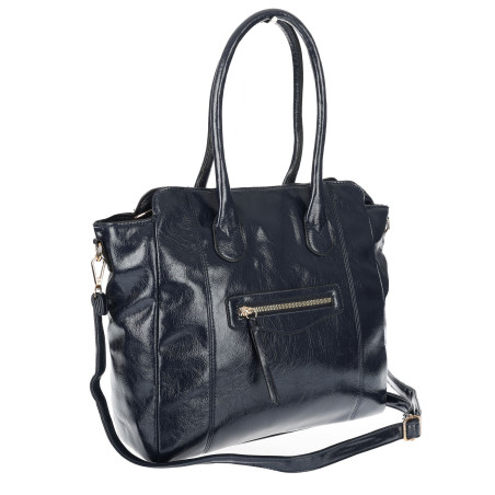 Torebka Damska shopper Teczka torba na ramię duża pojemna AM616 Granatowa