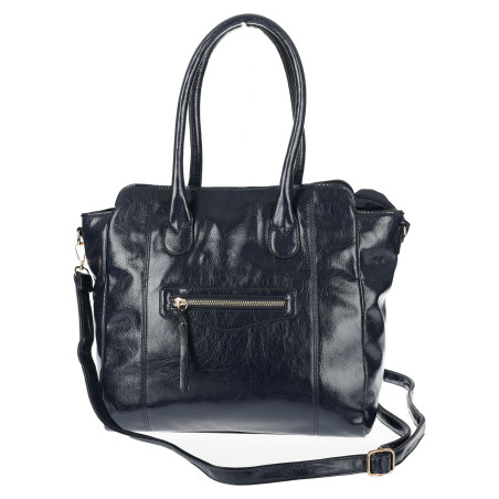 Torebka Damska shopper Teczka torba na ramię duża pojemna AM616 Granatowa