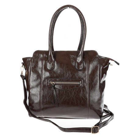 Torebka Damska shopper Teczka torba na ramię duża pojemna AM616 Czekoladowa
