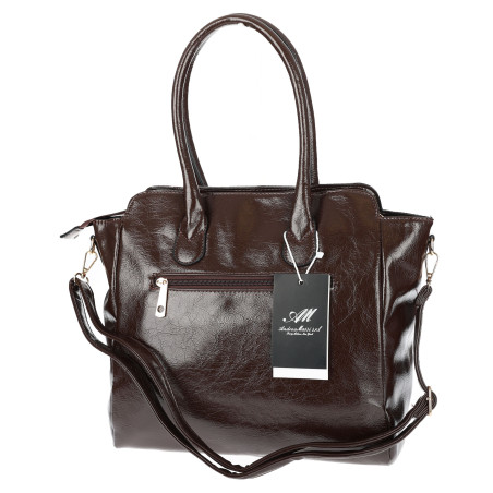 Torebka Damska shopper Teczka torba na ramię duża pojemna AM616 Czekoladowa