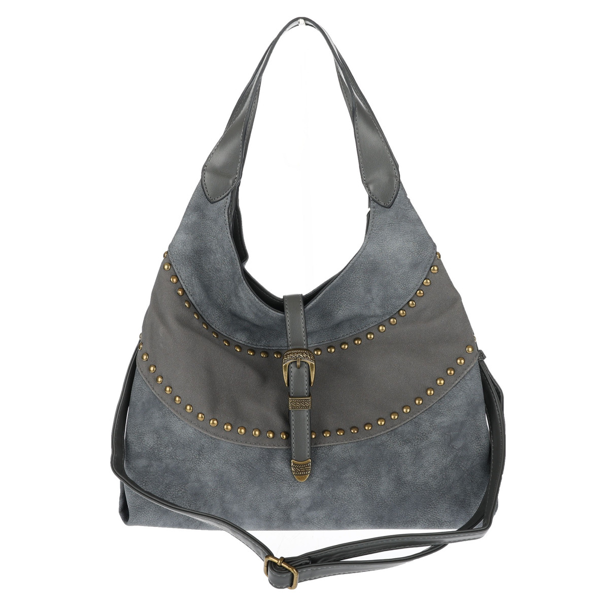 Torebka damska do ręki shopper worek torba na ramię listonoszka D530 Szara