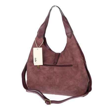 Torebka damska modna shopper worek torba na ramię listonoszka D530 Bordowa