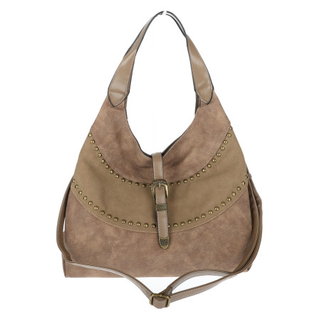 Torebka damska pojemna shopper worek torba na ramię listonoszka D530 Beżowa