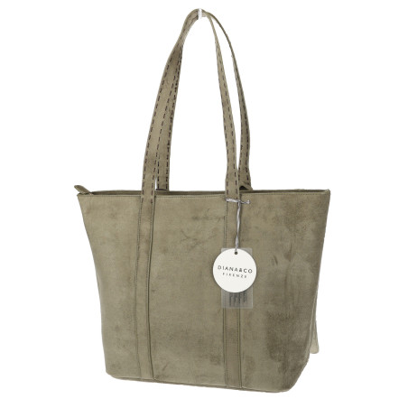 Torebka Damska zamszowa shopper duża pojemna na ramię torba DB191 Zielona