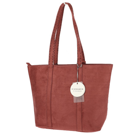 Torebka Damska zamszowa shopper duża pojemna na ramię torba DB191 Czerwona