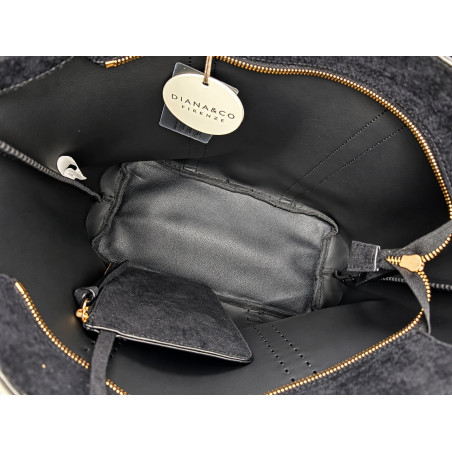 Torebka Damska zamszowa shopper duża pojemna na ramię torba DB191 Brązowa