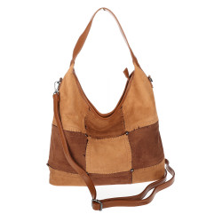 Torebka Damska zamszowa shopper listonoszka worek modna torba DC558 Brązowa