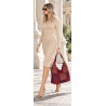 Torebka Damska zamszowa shopper listonoszka modna lekka torba DC558 Bordowa