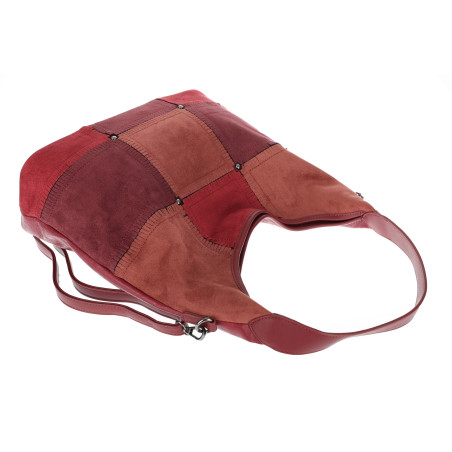 Torebka Damska zamszowa shopper listonoszka modna lekka torba DC558 Bordowa