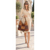 Torebka Damska zamszowa shopper listonoszka modna torba DC558 C. Brązowa