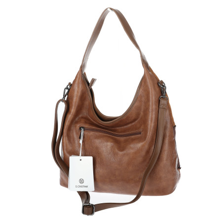 Torebka Damska zamszowa shopper listonoszka modna torba DC558 C. Brązowa