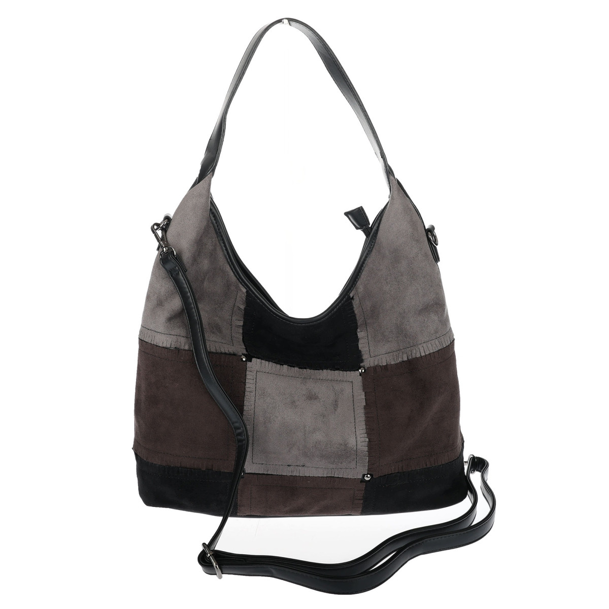 Torebka Damska zamszowa shopper listonoszka modna lekka torba DC558 Czarna