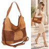 Torebka Damska zamszowa shopper listonoszka worek modna torba DC558 Brązowa
