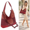 Torebka Damska zamszowa shopper listonoszka modna lekka torba DC558 Bordowa