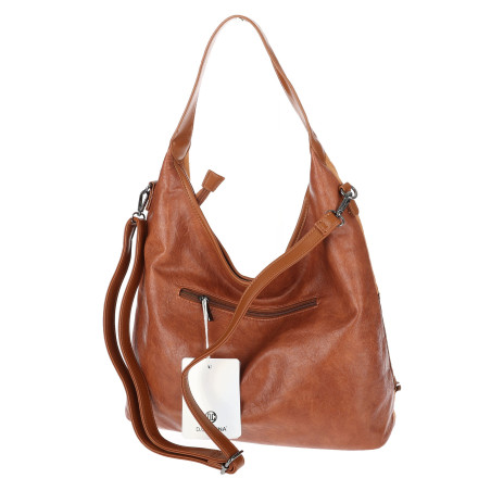 Torebka Damska zamszowa shopper listonoszka worek modna torba DC558 Brązowa