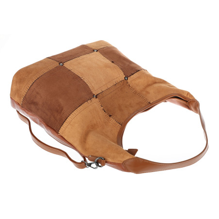 Torebka Damska zamszowa shopper listonoszka worek modna torba DC558 Brązowa