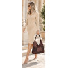 Torebka Damska zamszowa shopper listonoszka modna torba DC558 Czekoladowa