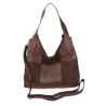 Torebka Damska zamszowa shopper listonoszka modna torba DC558 Czekoladowa