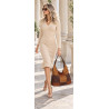 Torebka Damska zamszowa shopper listonoszka modna torba DC558 C. Brązowa