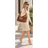 Torebka Damska zamszowa shopper listonoszka modna torba DC558 C. Brązowa