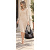Torebka Damska zamszowa shopper listonoszka modna lekka torba DC558 Czarna