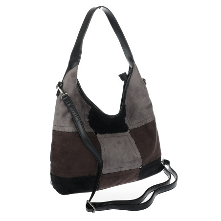 Torebka Damska zamszowa shopper listonoszka modna lekka torba DC558 Czarna