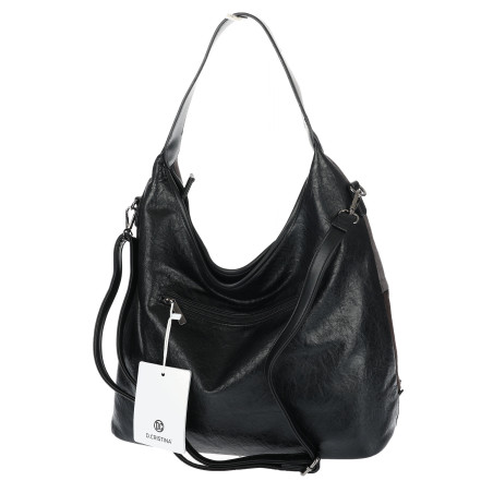 Torebka Damska zamszowa shopper listonoszka modna lekka torba DC558 Czarna