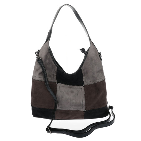 Torebka Damska zamszowa shopper listonoszka modna lekka torba DC558 Czarna