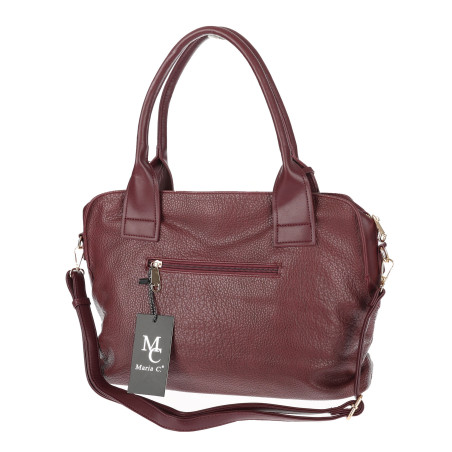 Torebka Damska shopper Teczka torba na ramię duża A4 pojemna MC801 Bordowa