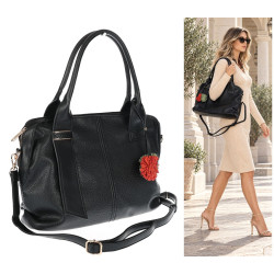 Torebka Damska shopper Teczka torba na ramię duża pojemna MC801 Czarna