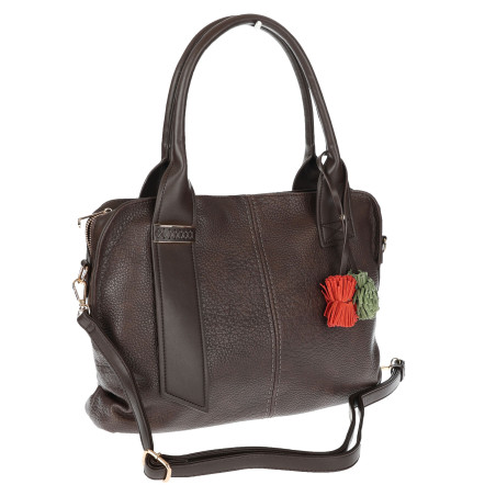 Torebka Damska shopper Teczka torba na ramię duża pojemna MC801 Czekoladowa