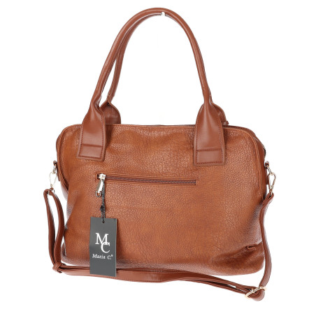 Torebka Damska shopper Teczka torba na ramię duża A4 pojemna MC801 Brązowa