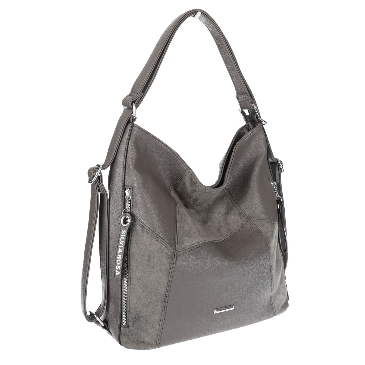 Torebka Damska Plecak Shopper na Ramię Torba 2w1 Worek Pojemna SR009 Taupe