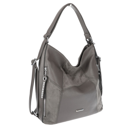 Torebka Damska Plecak Shopper na Ramię Torba 2w1 Worek Pojemna SR009 Taupe