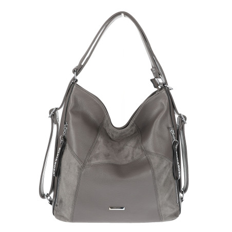 Torebka Damska Plecak Shopper na Ramię Torba 2w1 Worek Pojemna SR009 Taupe