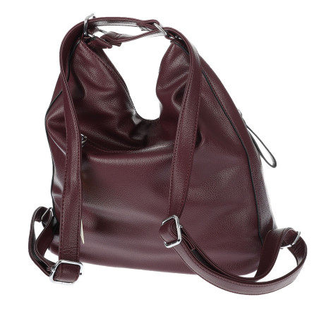 Torebka Damska Plecak Shopper na Ramię Lekka Torba 2w1 Worek SR009 Bordowa
