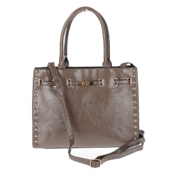 Torebka Damska shopper Teczka torba na ramię duża pojemna AM612 Beżowa
