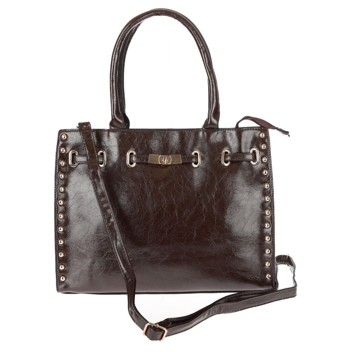 Torebka Damska shopper Teczka torba na ramię duża pojemna AM612 Czekoladowa