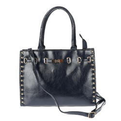 Torebka Damska shopper Teczka torba na ramię duża pojemna AM612 Granatowa