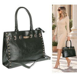 Torebka Damska shopper Teczka torba na ramię duża pojemna AM612 Zielona