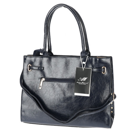 Torebka Damska shopper Teczka torba na ramię duża pojemna AM612 Granatowa