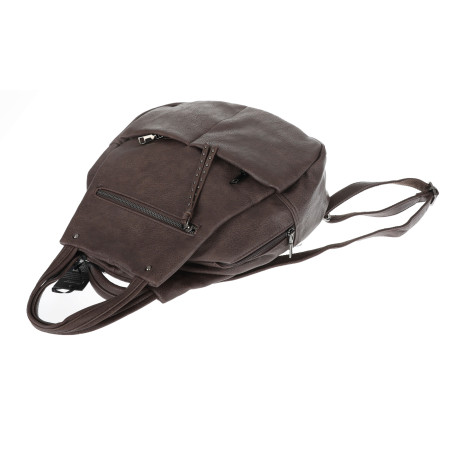 Plecak damski Tommasini Torebka Listonoszka 2w1 Kieszenie SP025 Czekoladowy