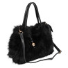 Torebka damska Tommasini Futrzana shopper Pojemna do ręki T3741 Czarna