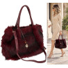Torebka damska Tommasini Futrzana shopper Pojemna do ręki T3741 Bordowa