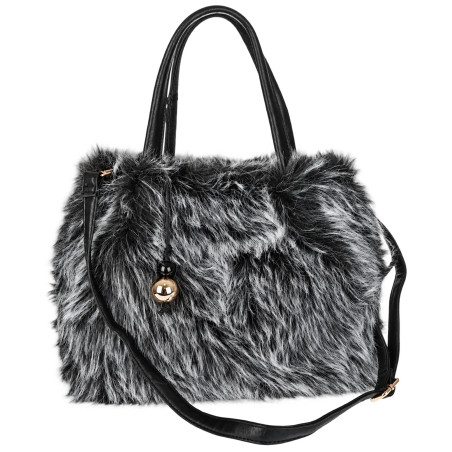 Torebka damska Tommasini Futrzana shopper Pojemna do ręki T3741 Szara
